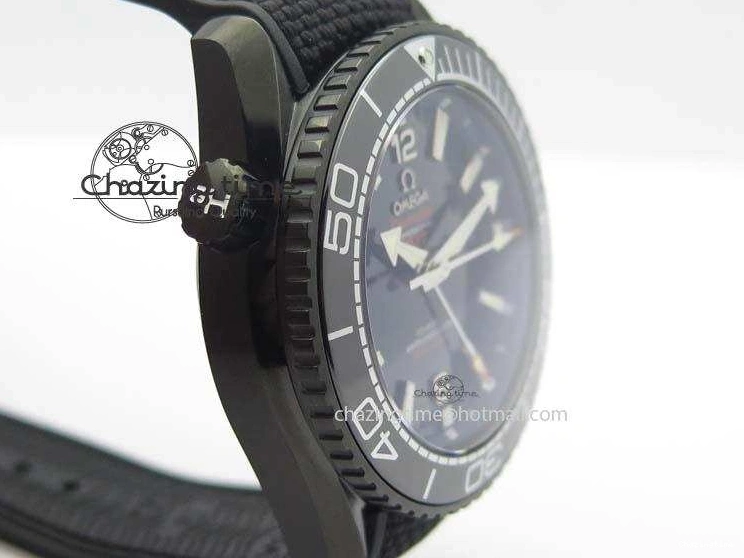 0705 ComfortFit Planet Ocean 45mm GMT DLC JHF Best Edition Black Dial On Rubber Strap A 8194